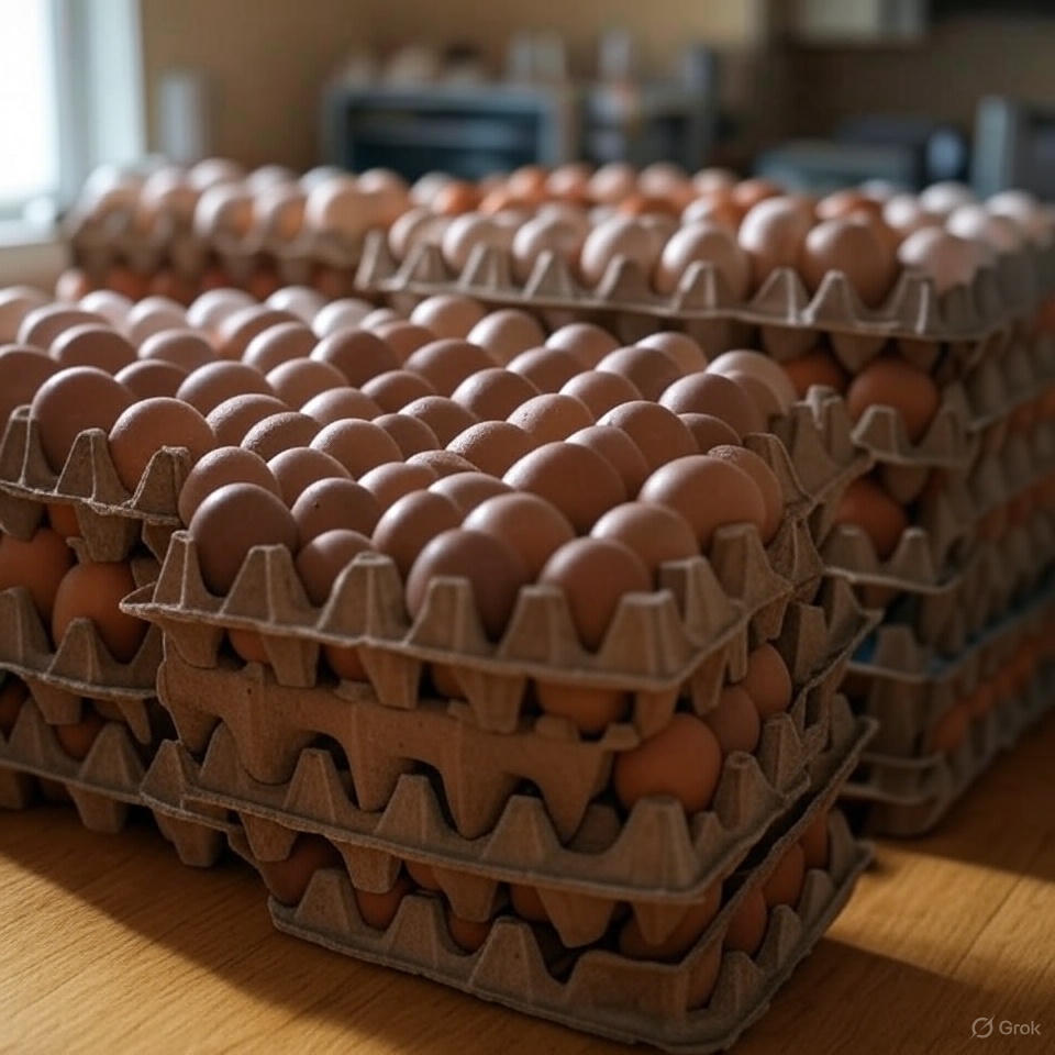 Fresh farm eggs in a basket